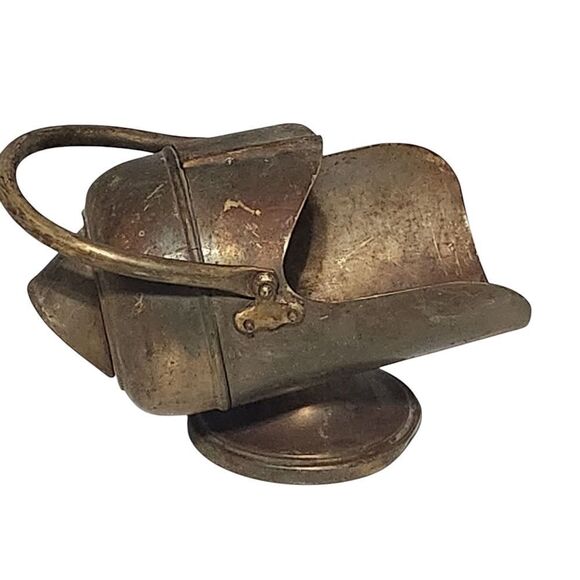 Antique Vintage Brass Coal Scuttle with Handle Mini 8 inches - Picture 9 of 14